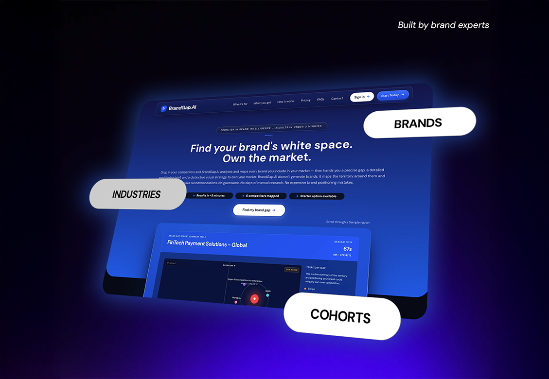 BrandGap.AI homepage - find your brand white space